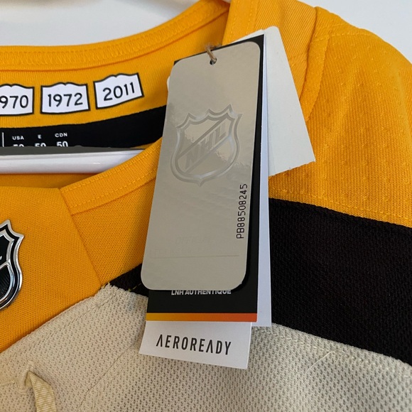 Jeremy Swayman - Men's Boston Bruins Cream 100th Anniversary Authentic Jersey - Picture 4 of 5